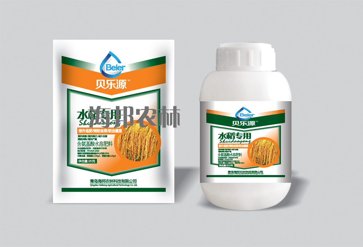 袋装水稻专用肥料，瓶装水稻专用肥料