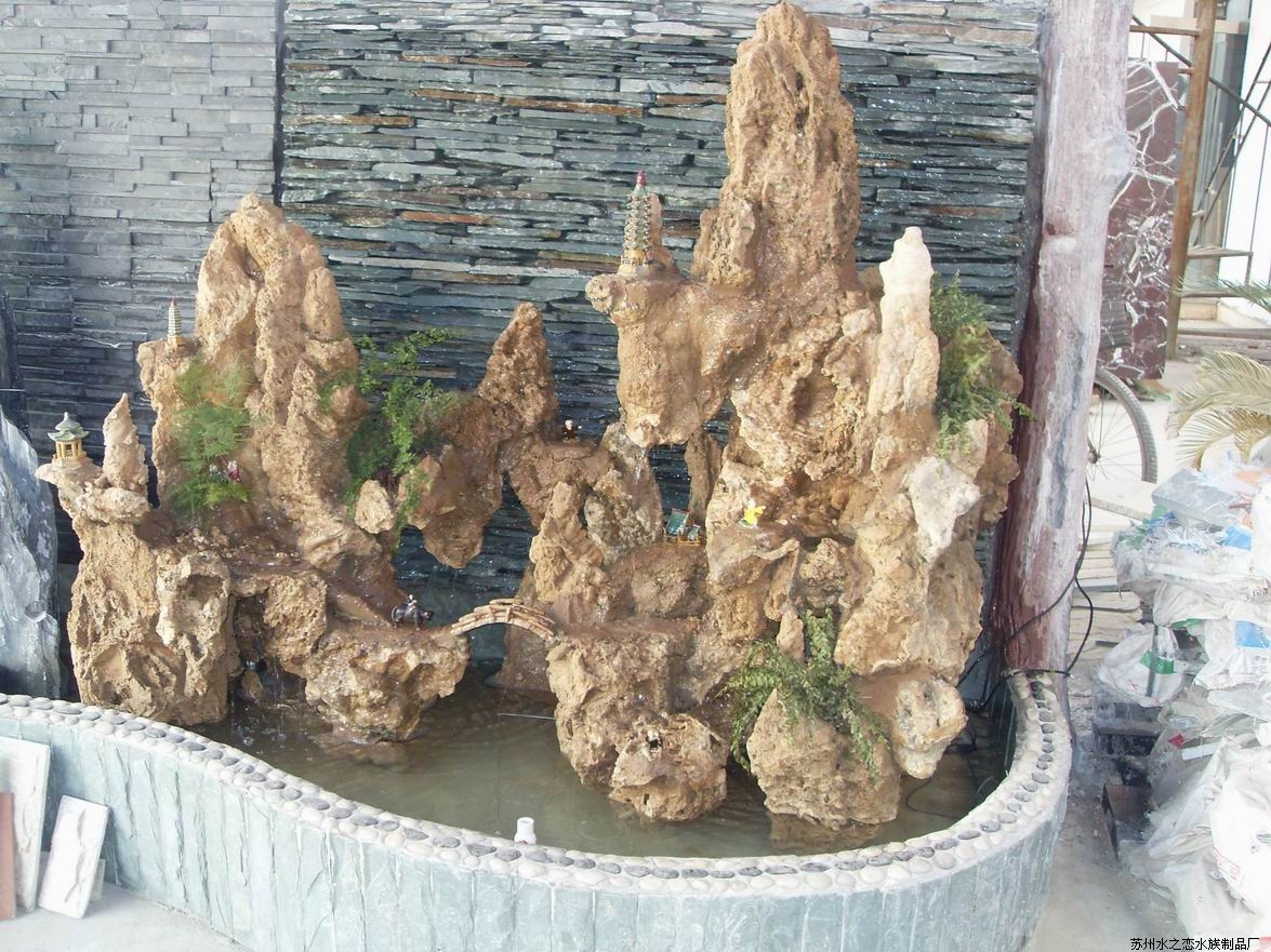 连云港鱼缸造景假山——苏州知名厂家为您供应口碑好的假山鱼缸