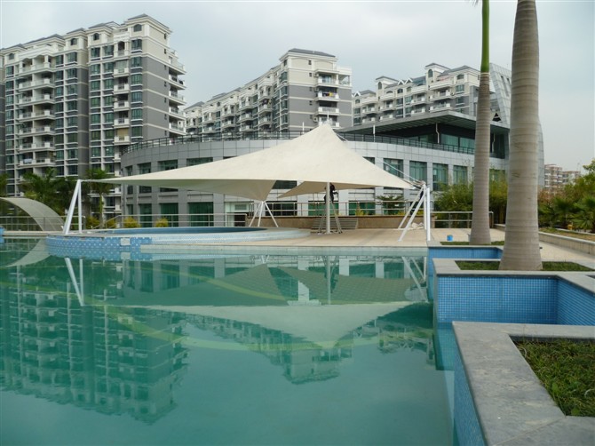 景观膜结构：膜结构泳池遮阳