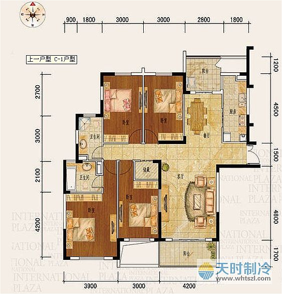 四房兩廳中央空調套餐方案-武漢市天時制冷工程有限公司
