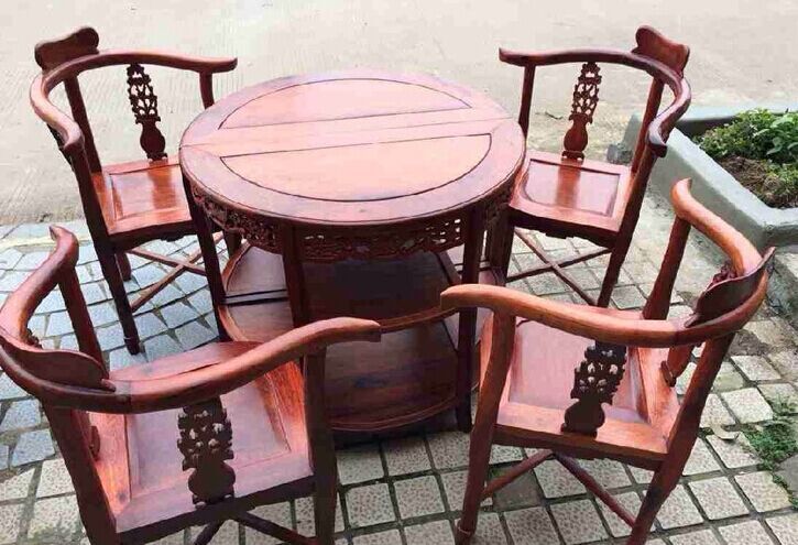  厂家直销 花梨红休闲半圆咖啡 红木家具-咖啡桌