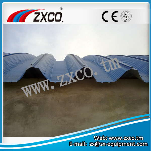 大型弯曲彩钢板屋面钢结构工程机械