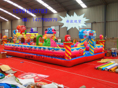 萬州充氣蹦蹦床_新式的豬豬俠充氣城堡就在晶弘游樂設備